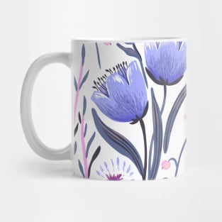 Fruit tree and leaves pattern with purple nuances Mug